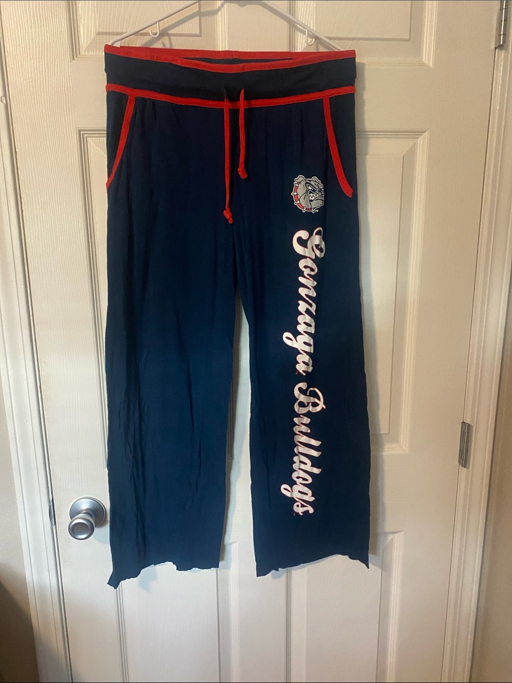 Unbranded Navy Blue 'Gonzaga Bulldogs' Lounge Bottoms with Red Trim